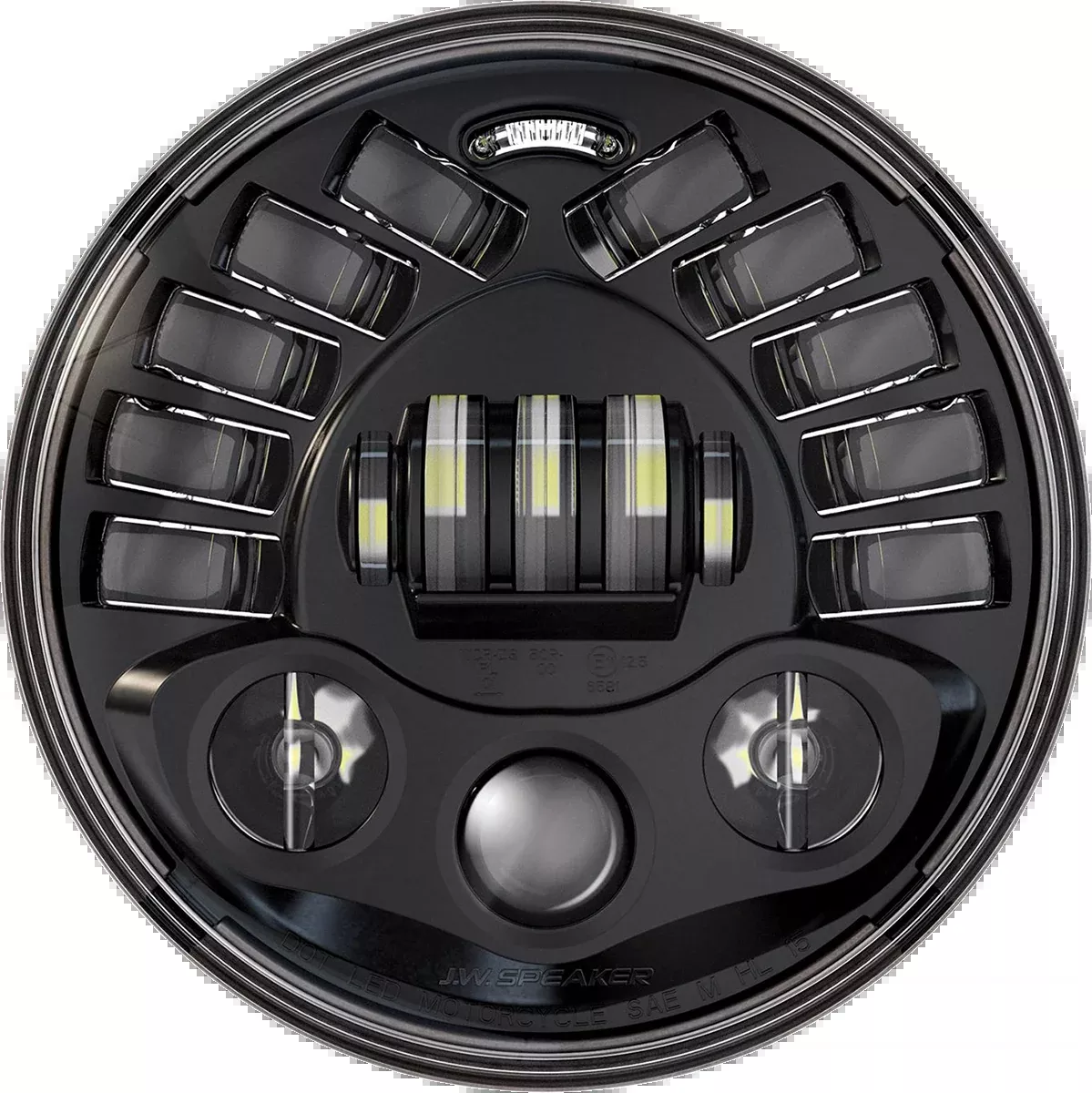 Custom Dynamics Adaptive Headlight with Adapter – 7″ – Black – PB-7A-14-B