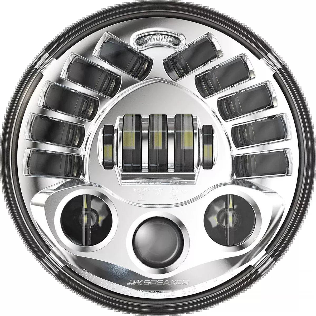 Custom Dynamics Adaptive Headlight with Adapter – 7″ – Chrome – PB-7A-14-C