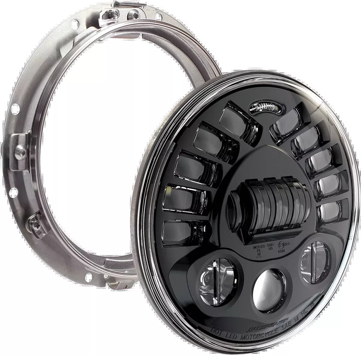 Custom Dynamics Adaptive Headlight with Mount – 7″ – Black – PB-7A-13-B