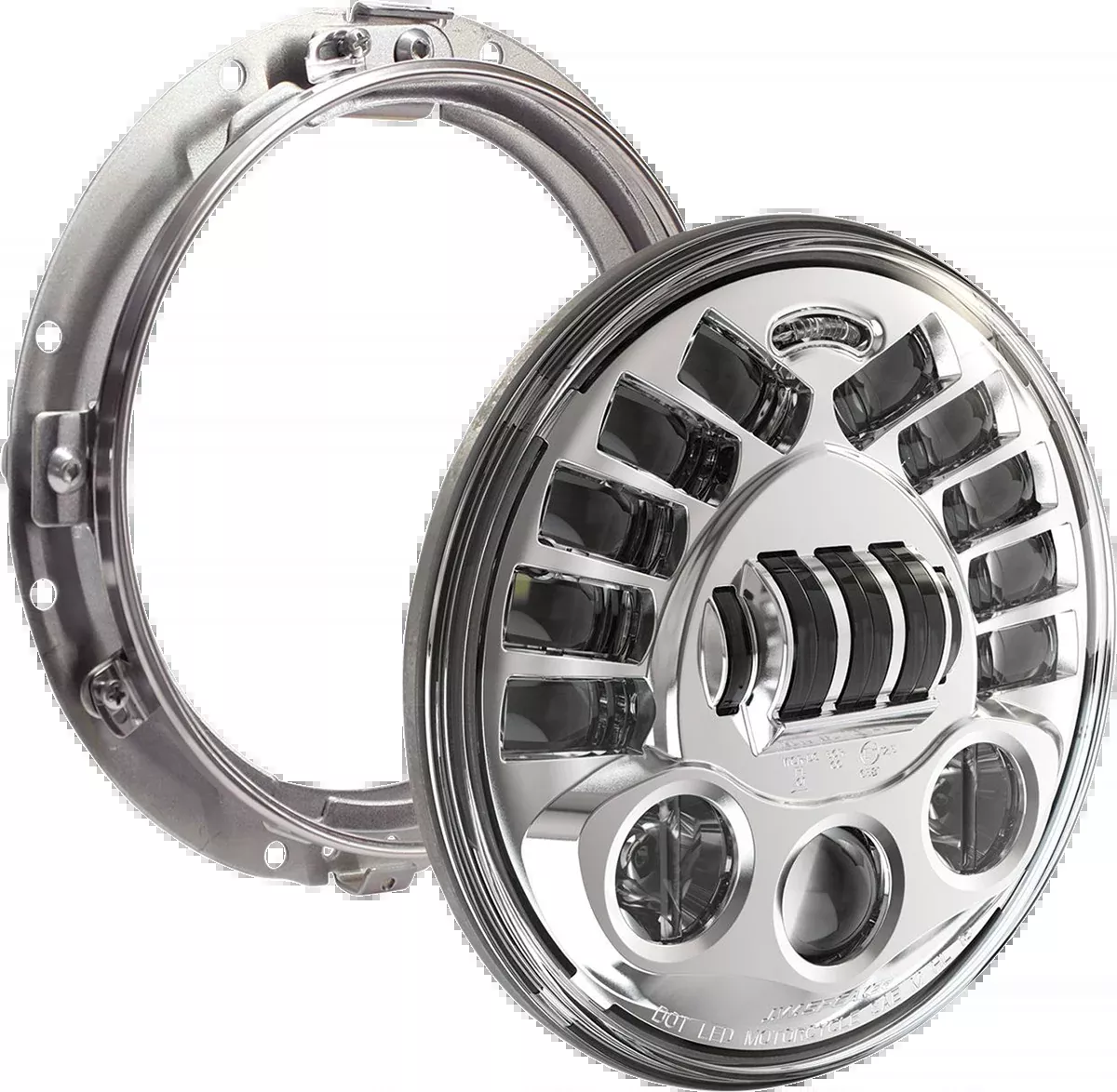 Custom Dynamics Adaptive Headlight with Mount – 7″ – Chrome – PB-7A-13-C