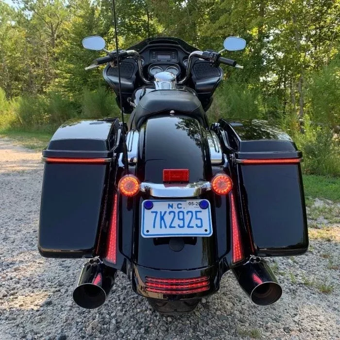 Custom Dynamics Black Red Lens LED Fender Fillerz Fascia Panel Harley 10-13