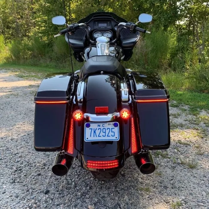 Custom Dynamics Black Red Lens LED Rear Fender Fillerz Fascia Panel Harley 06-09