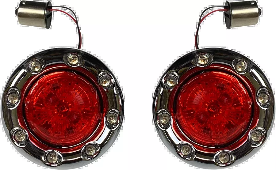 Custom Dynamics Bullet Turn Signal 1156 – Chrome – Red Lens – PB-BR-RR 56-CR