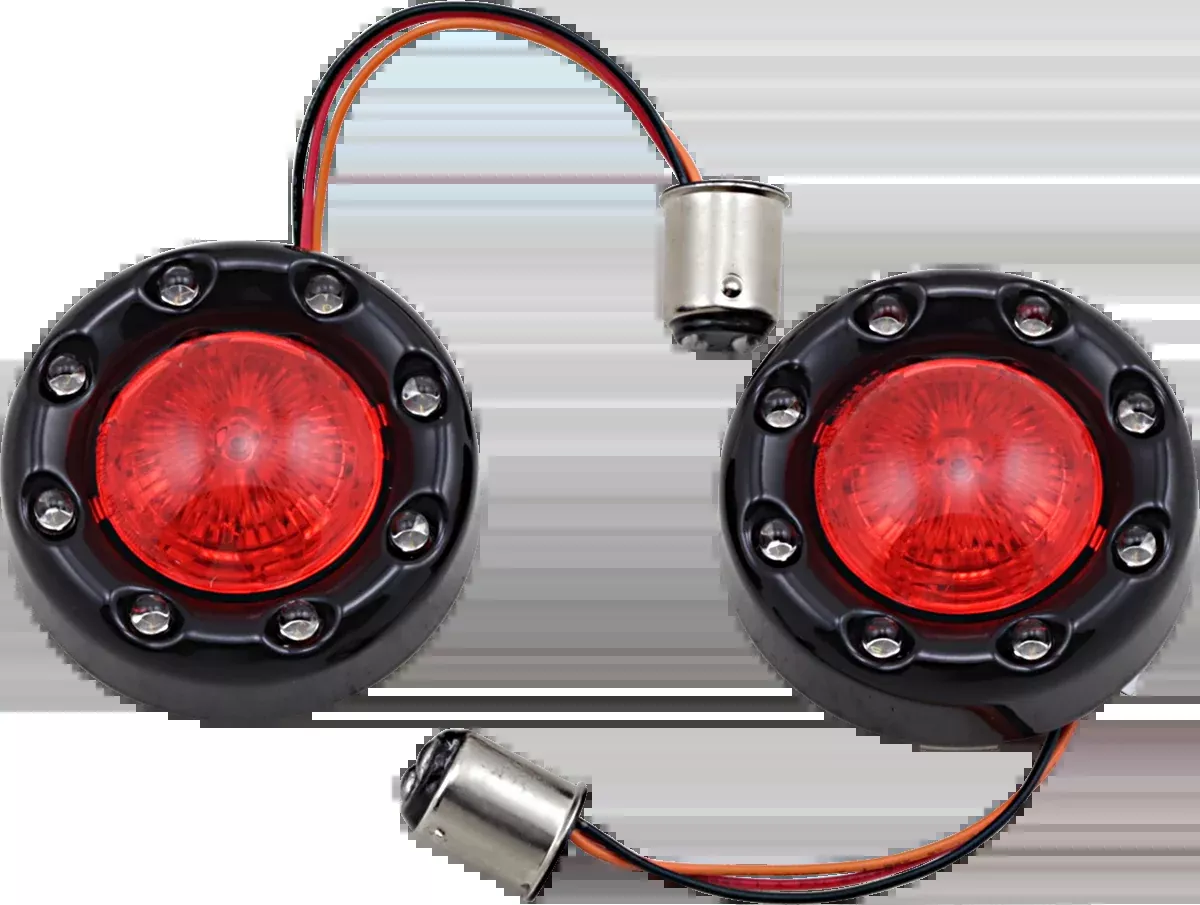 Custom Dynamics Bullet Turn Signal 1157 – Black – Red Lens – PB-BR-RR-57-BR