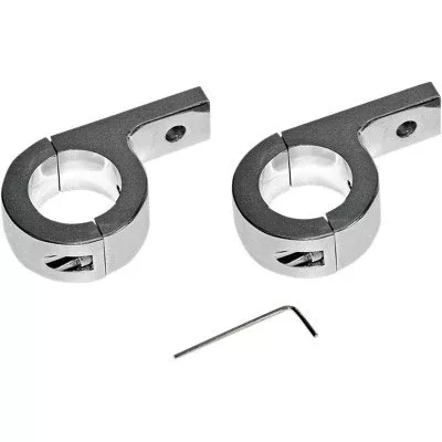 Custom Dynamics Chrome Halo ProBeam Fog Lamps Mount Kit for 1-1/4" Tube