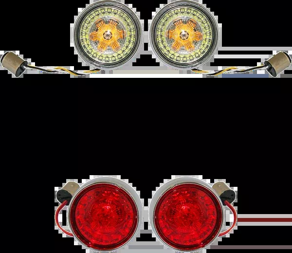 Custom Dynamics Complete Front & Rear Turn Signal Conversion Kit With Bullet Bezel Lenses