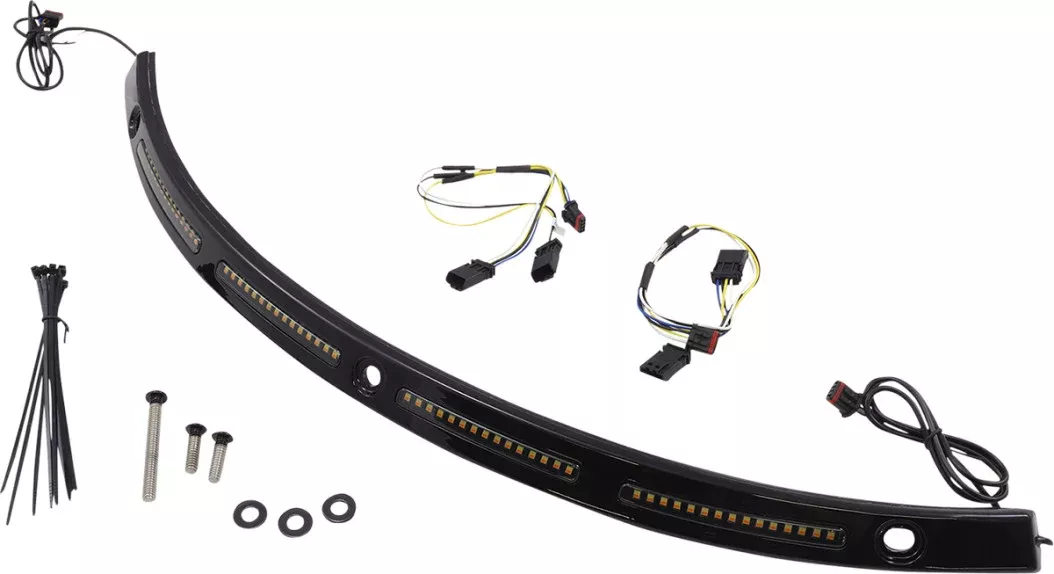 Custom Dynamics Genesis 4 Smoke Sequential LED Windshield Trim Black Harley 06-13