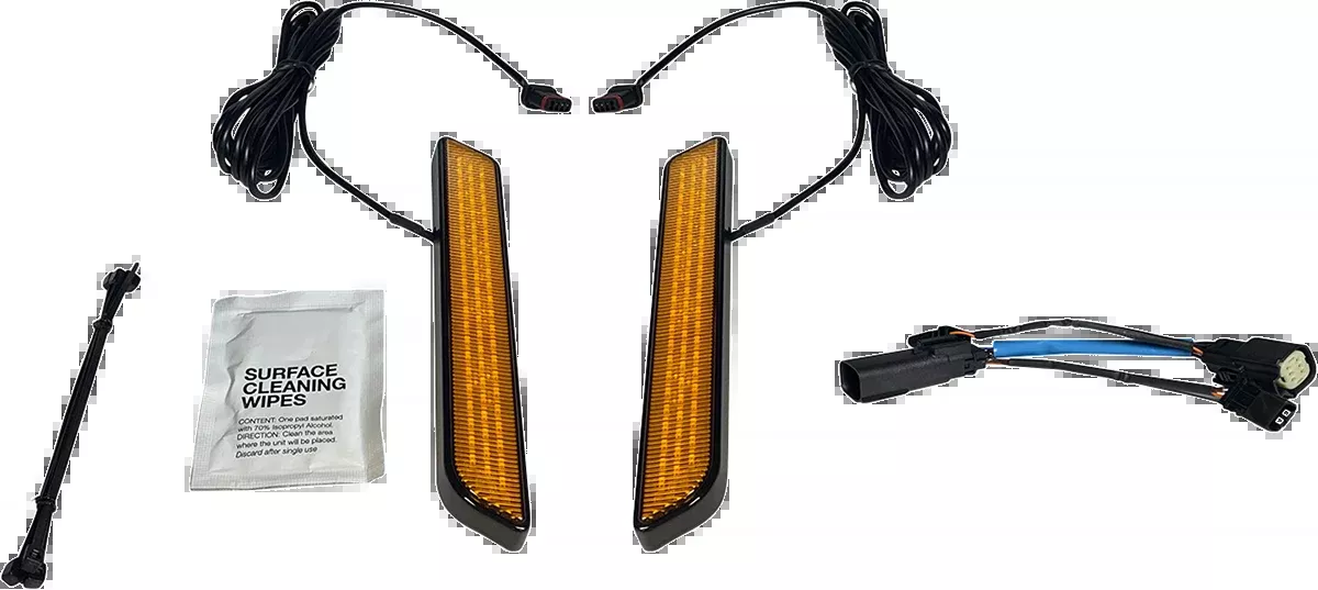 Custom Dynamics LED Fork Light – Amber – Black – CD-FORK-SS6-AB
