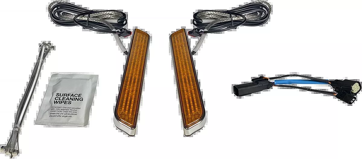 Custom Dynamics LED Fork Light – Amber – Chrome – CD-FORK-SS6-AC