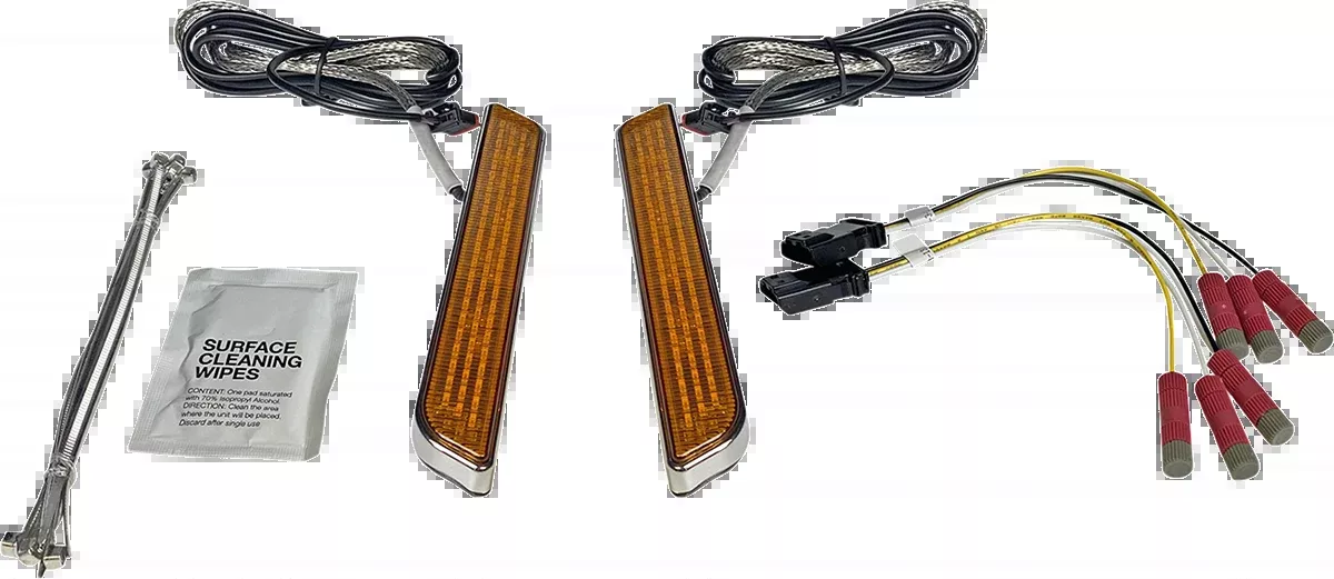 Custom Dynamics LED Fork Light – Amber – Chrome – CD-FORK-UNV-AC