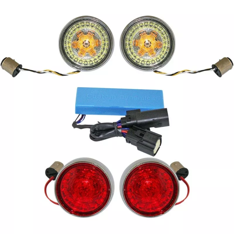Custom Dynamics PB-SS-BB-C Chrome Pro-Beam LED Turn Signal Kit 10-13 Harley