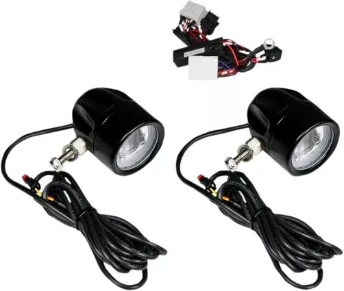 Custom Dynamics ProBeam Black LED Halo Fog Lamps Harley Touring FLH/T 97-13