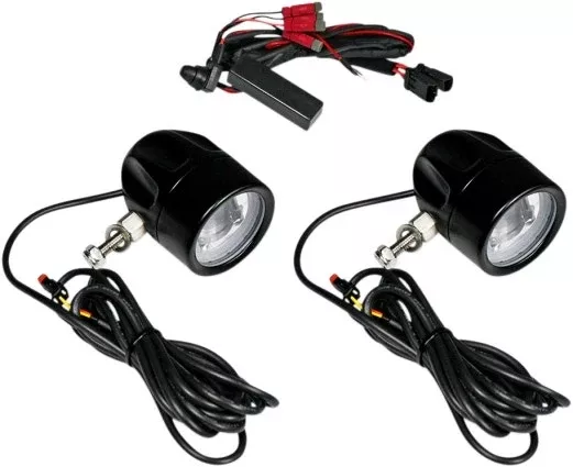 Custom Dynamics ProBeam Black LED Halo Fog Lamps Universal 12V Motorcycle Fit