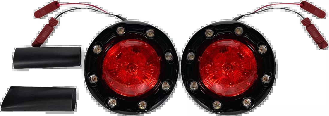 Custom Dynamics ProBEAM Bullet Ringz™ LED Turn Signals – Black/Red – PB-BR-RR-IND-BR