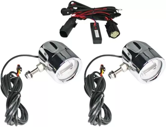 Custom Dynamics ProBeam Chrome LED Halo Fog Lamps Universal 12V Motorcycle Fit