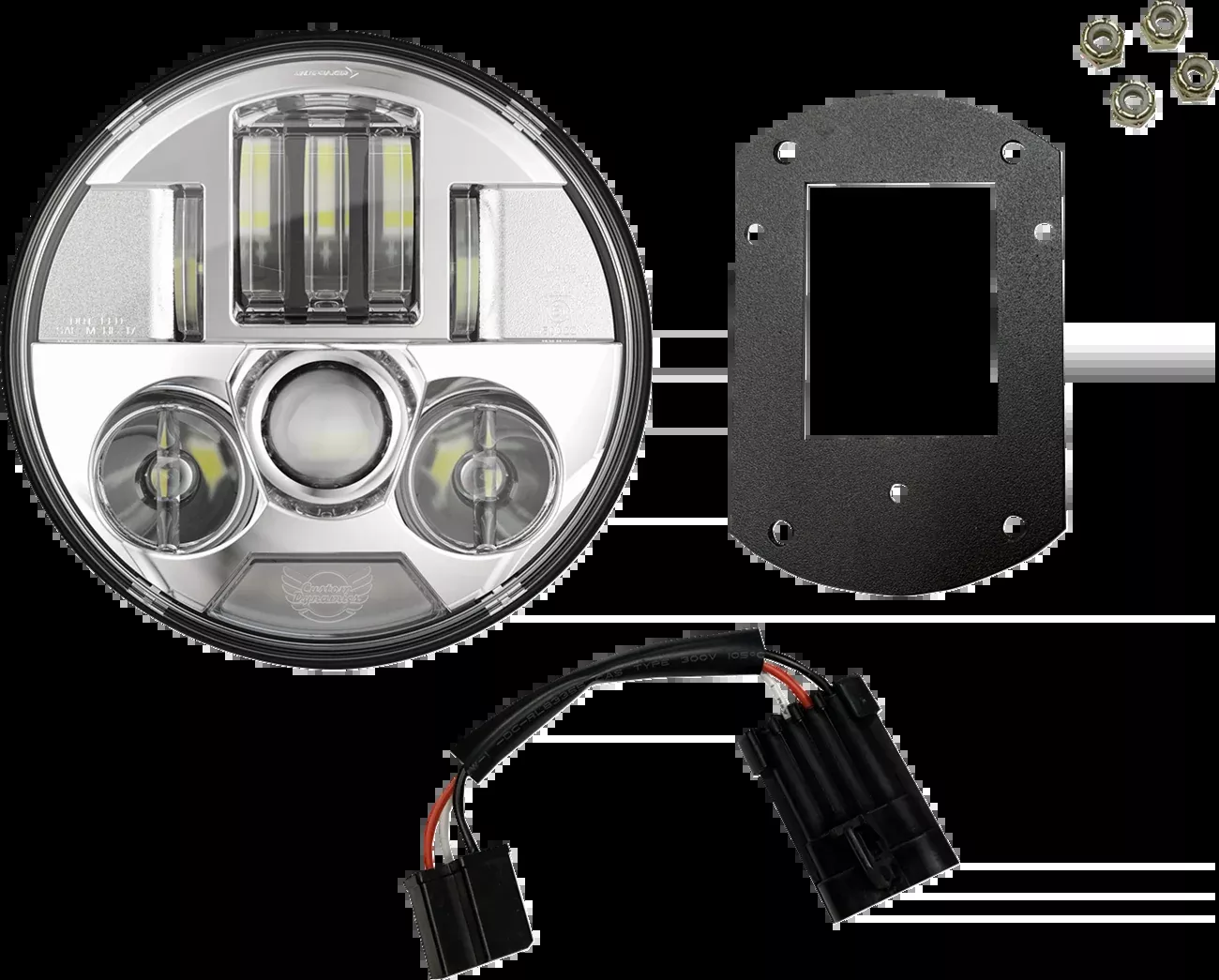 Custom Dynamics ProBEAM Headlight Kit - 5-3/4" - Chrome - FXLRST/FXRST - PB-LRST-c
