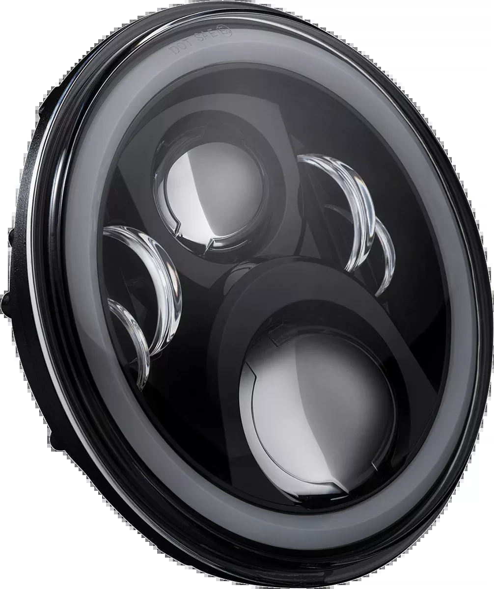 Custom Dynamics ProGLOW™ 7″ Headlamp – with Mounting Ring – Black – PG-7-13-B