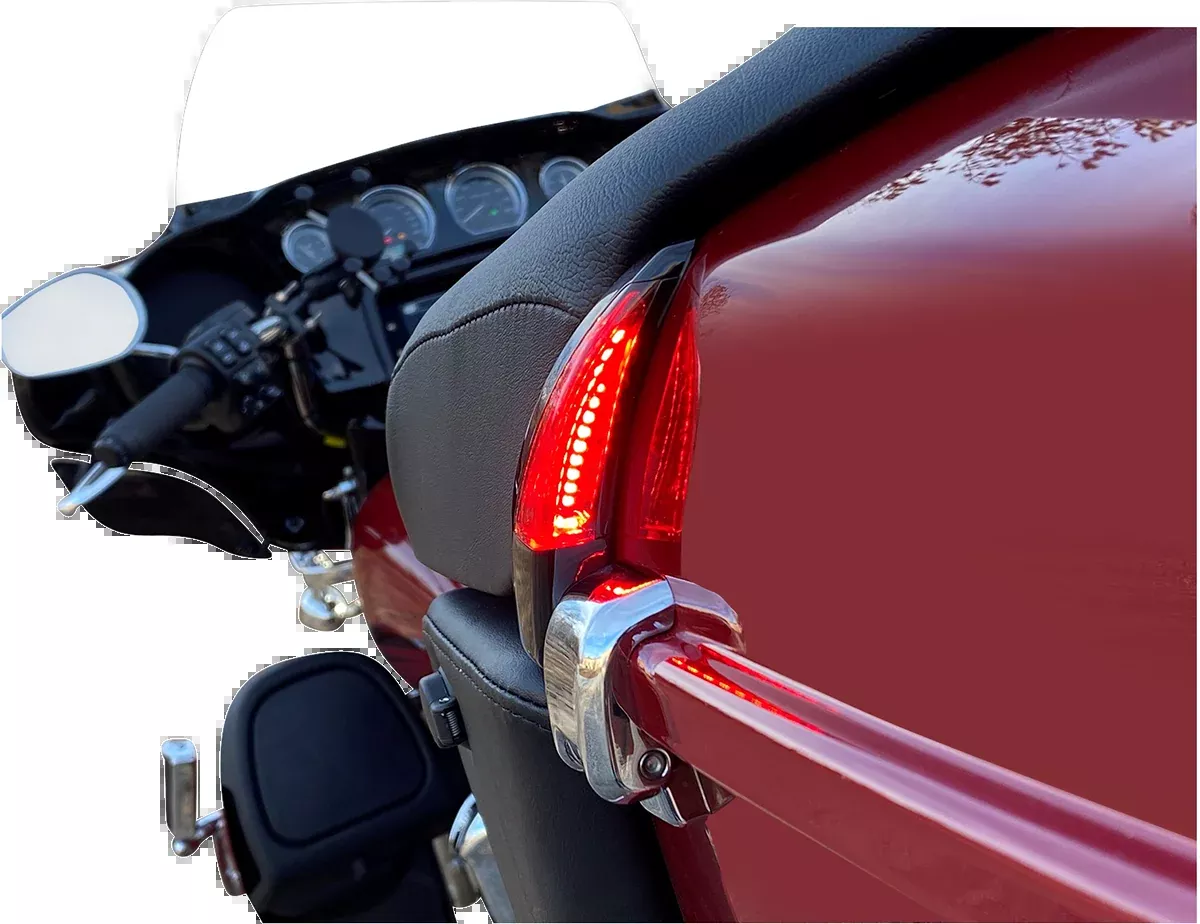 Custom Dynamics Sequential Tour Pak Seat Back Rest LED Lights - Black/Red - FLH - CD-TPBR-14-RB