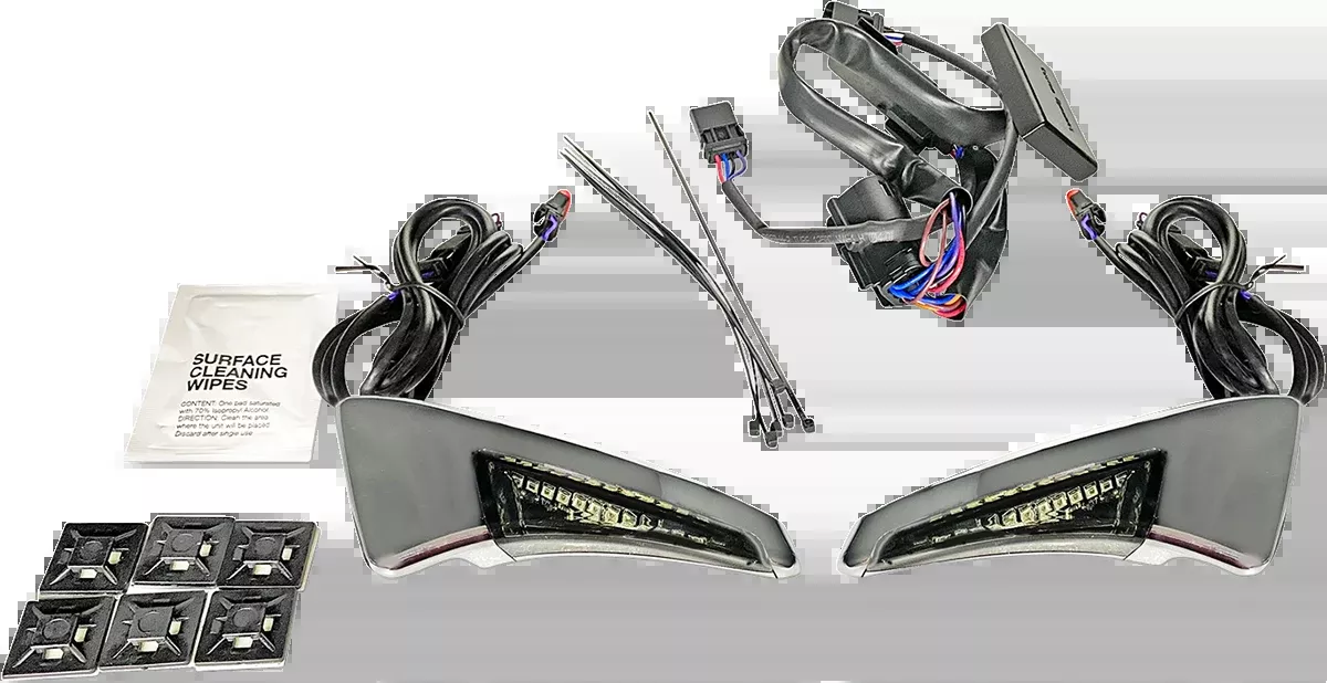 Custom Dynamics Sequential Tour Pak Seat Back Rest LED Lights - Chrome/Smoke - FLH - CD-TPBR-14-SC