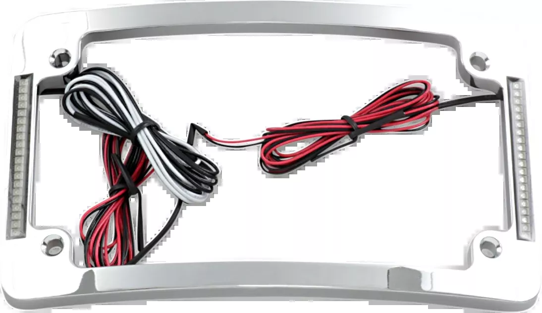 Custom Dynamics Tri-Radius License Plate Frame with Flushmount LEDs - Chrome - TF06-C