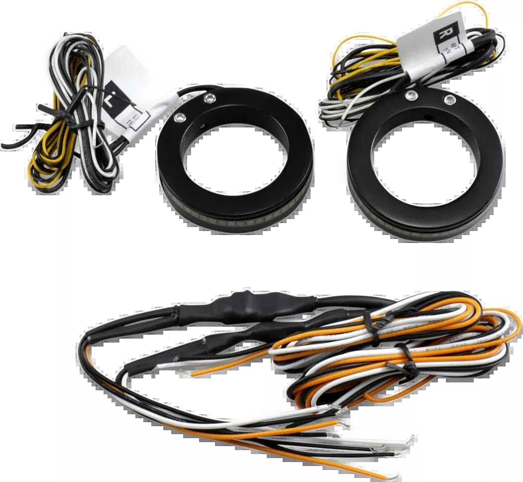 Custom Dynamics Turn Signals with Daytime Running Light - 37 mm - Black - WA-37-AW-BS