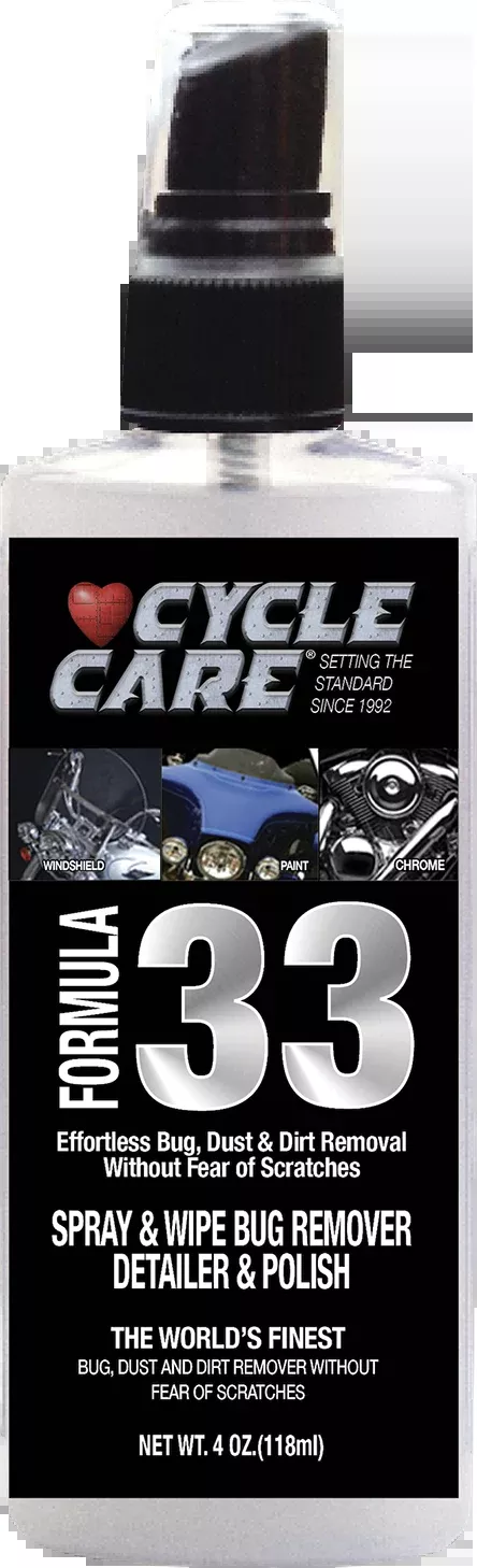 Cycle Care 4 oz Formula 33 Motorcycle Bug Remover Detailer Polish Spray Bottle