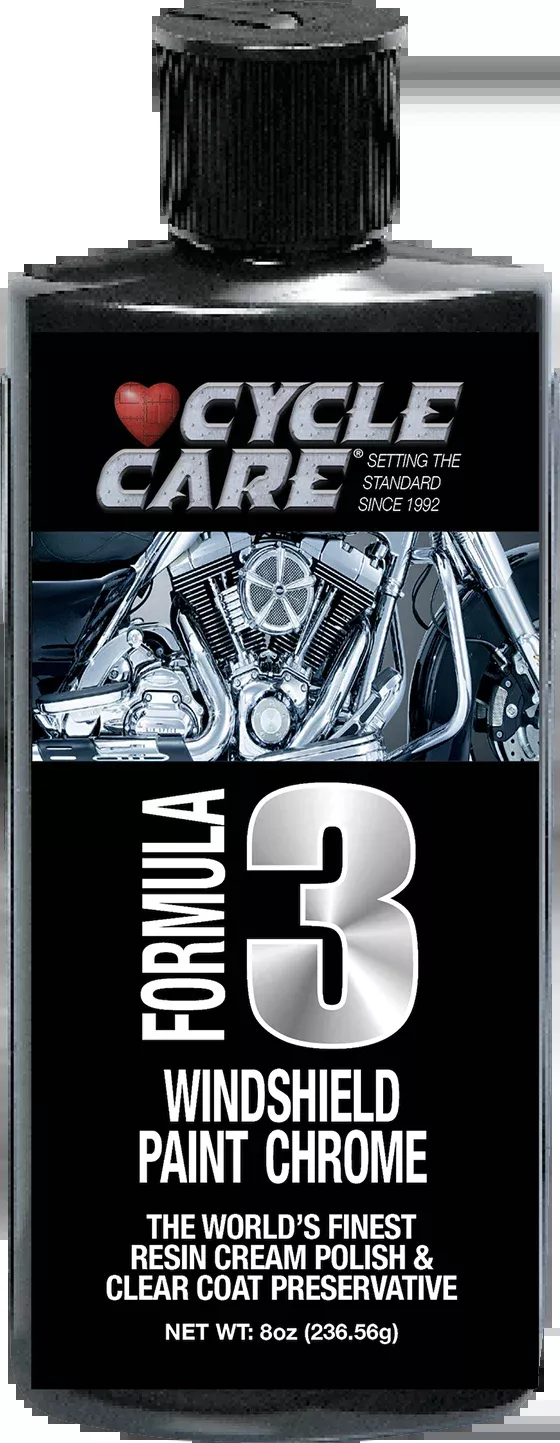 Cycle Care 8oz Formula 3 Motorcycle Windshield Paint Chrome Polish Protectant