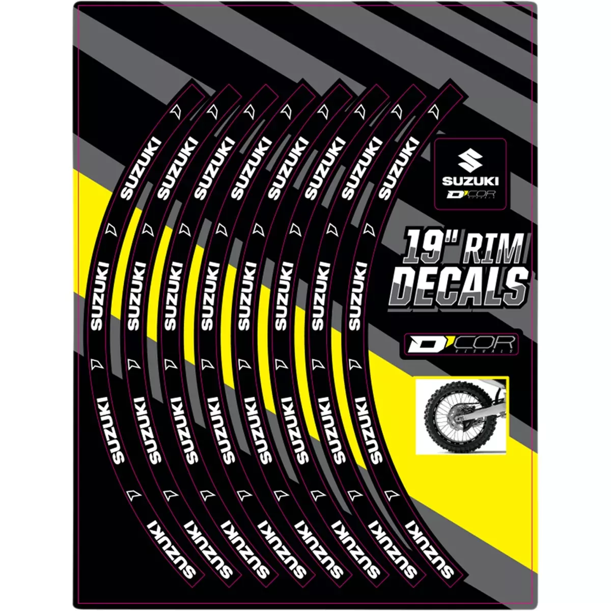 D'COR VISUALS 4320-2361 40-80-205 Rim Decal suzuki logo - 19" rear