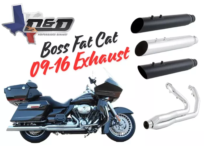 D&D Boss Fat Cat 2-1 Exhaust System for Harley Touring Models 09-16