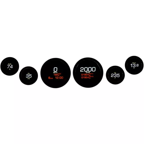Dakota Digital MLX 6-Gauge Kit Instrument Package for 1999-2003 Harley Touring