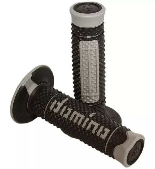 Domino Diamonte Handlebar Grips - Twist Throttle - Black/Gray (A26041C5240A7-0)