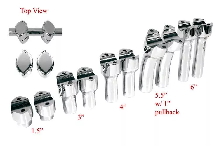 Drag Specialties 1-1/2" Big Buffalo Risers for Certain Metric Bikes 4" Tall for use 1-1/2" Big Buffalo Handlebars (Sold Separately)