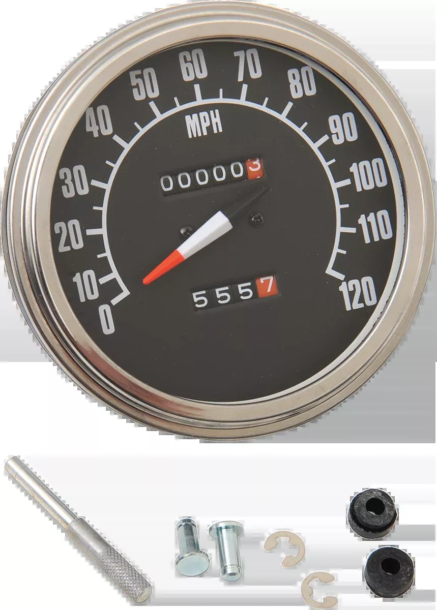 Drag Specialties 1:1 MPH 5" Motorcycle Speedometer Speedo 62-83 Harley Touring