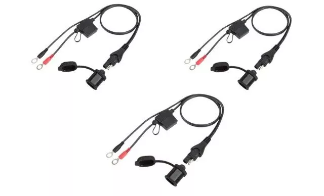 Drag Specialties 3 Black 7.5A 20" Motorcycle Battery Pigtail Charger for Harley