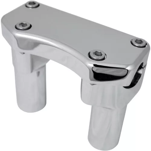 Drag Specialties 3" Straight Handlebar Risers/Top Clamp Kit - Chrome