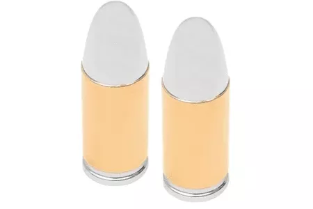 Drag Specialties .38 Special Valve Stem Caps Gold (pr)