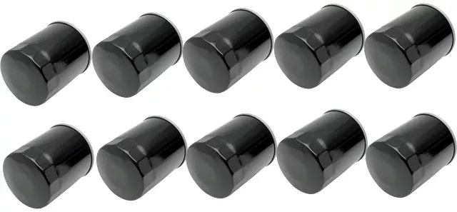 Drag Specialties Black 10 Pack Engine Oil Filters 82-17 Harley Softail Touring