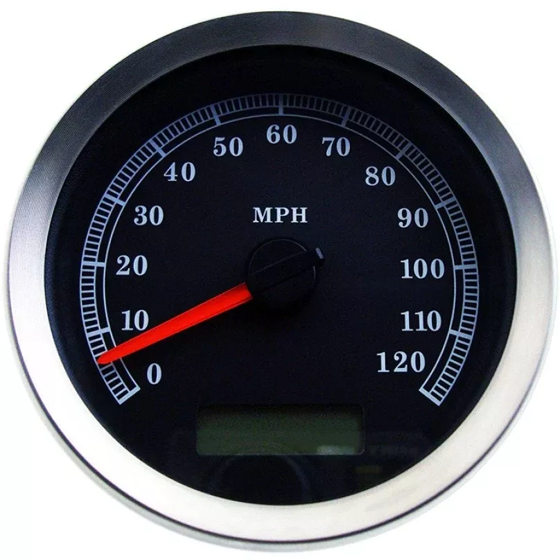 Drag Specialties Black 4" Electronic Speedometer Gauge 04-13 Harley FLH/T FX XL