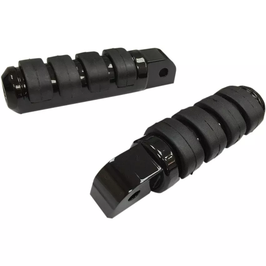 Drag Specialties Black Large Diameter Passenger Footpegs Harley Softail 18-Up