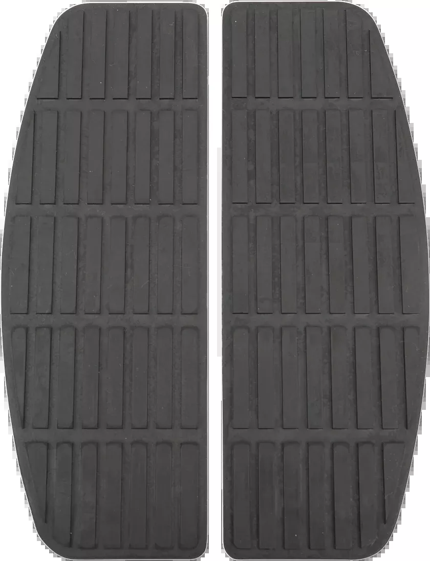 Drag Specialties Black Rubber Flat Driver Floorboard Inserts for Harley Davidson