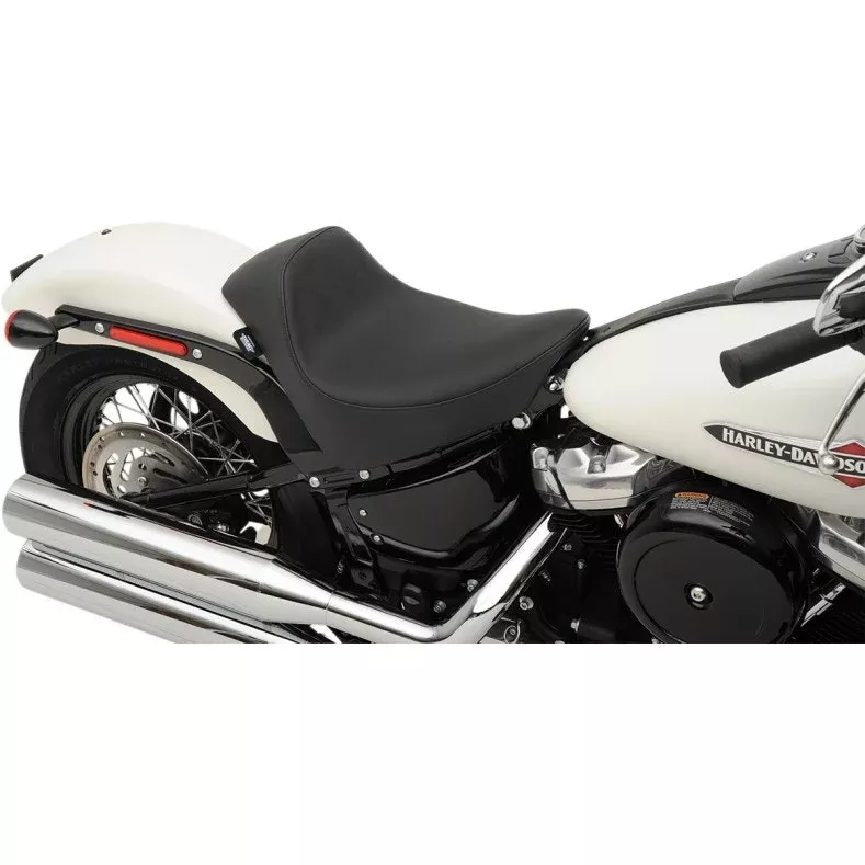Drag Specialties Black Smooth Classic EZ ON Solo Seat 08-23 Harley Softail