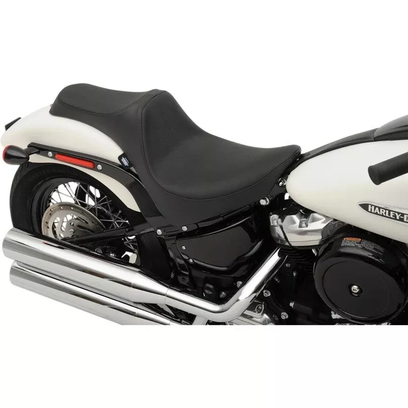 Drag Specialties Black Smooth Predator 3 2-Up Seat Saddle 18-23 Harley Softail