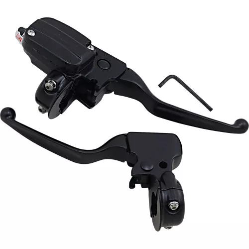 Drag Specialties Brake/Clutch Control Kit for 1996-2007 HarleyTouring - Matte Black