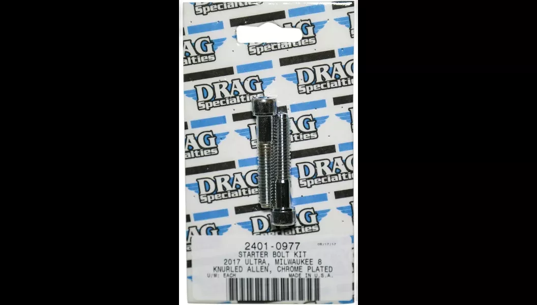 Drag Specialties Chrome Knurled Starter Bolt Kit 4 Harley M8 Models