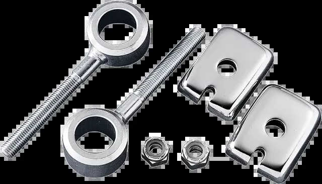 Drag Specialties Chrome Motorcycle Rear Axle Adjuster 73-96 Harley XL Touring FL