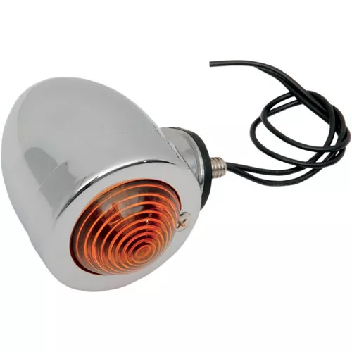 Drag Specialties Dual Filament Bullet Marker Light w/Amber Lens (DS-280069)