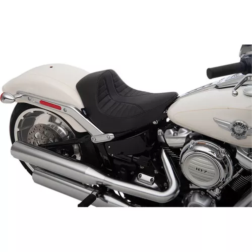 Drag Specialties EZ-On Solo Seat for 2018-2024 Harley Fat Boy - Scorpion Stitch