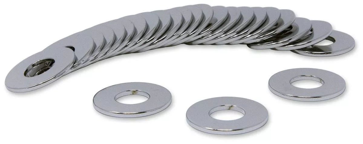 Drag Specialties Flat Washers 3/8 USS (25) CY-Chrome