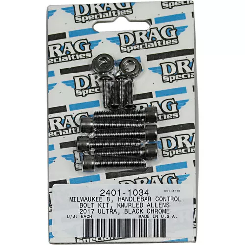 Drag Specialties Handlebar Controls Bolt Kit for 2017-2022 Harley Touring - Black Chrome