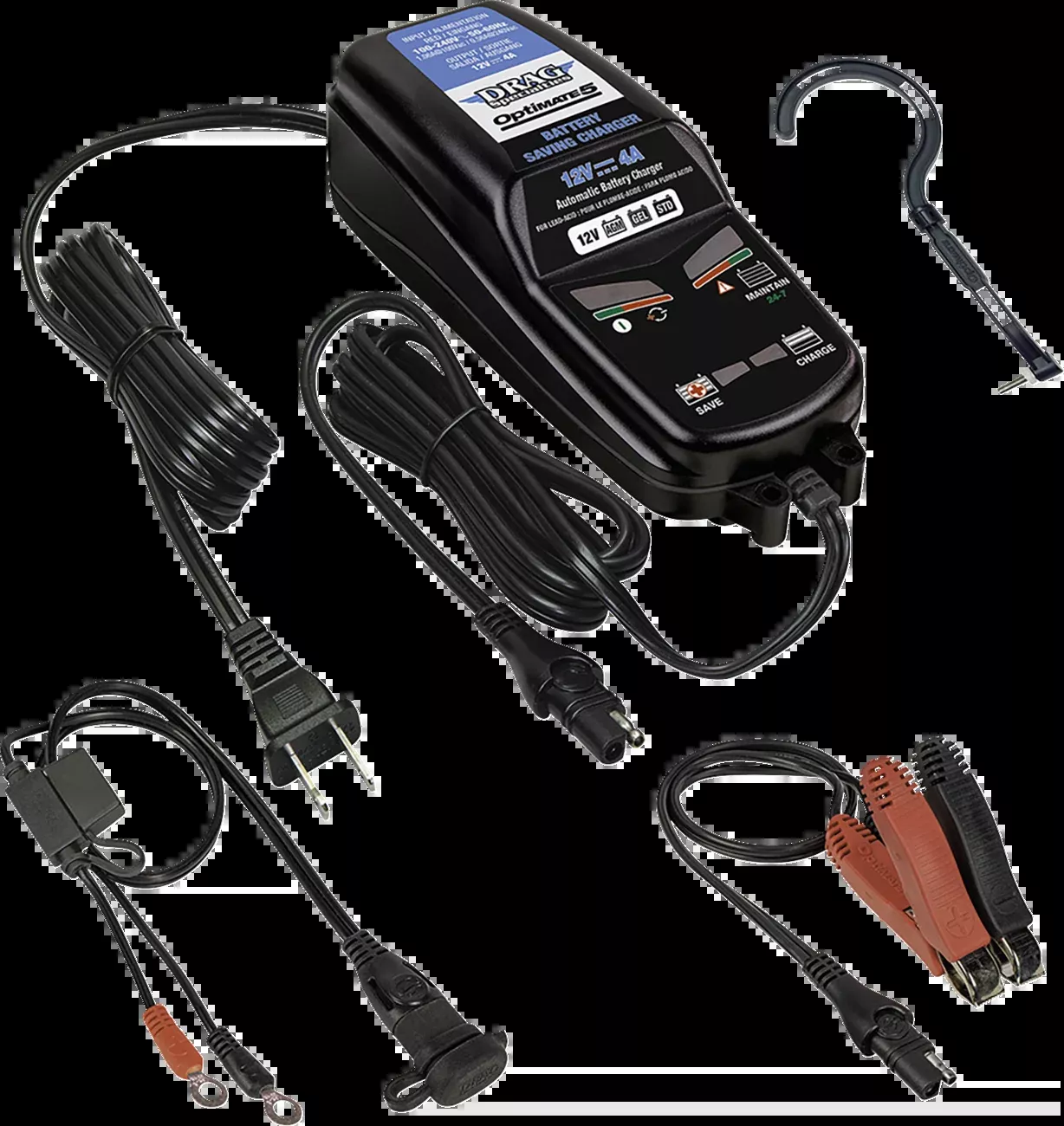 Drag Specialties Optimate 5 V2 Battery Charger Maintainer 12V Motorcycle ATV UTV